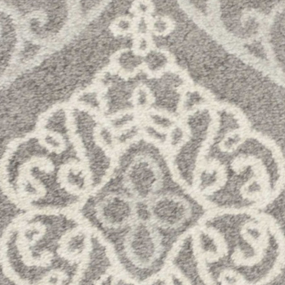 2' X 4' Silver Moroccan Indoor Outdoor Area Rug
