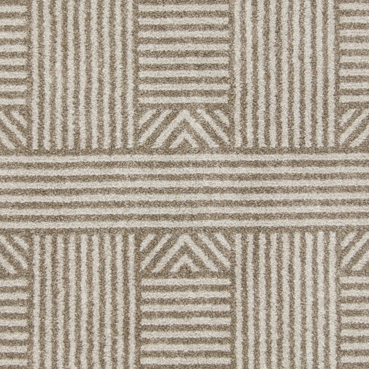 2' X 3' Beige and Ivory Geometric Indoor Outdoor Area Rug