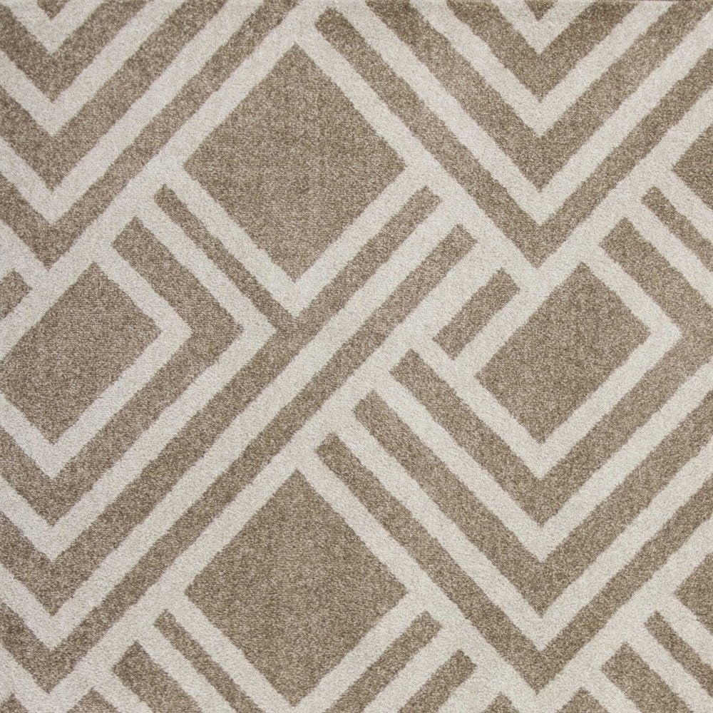 5' X 8' Beige Geometric Indoor Outdoor Area Rug