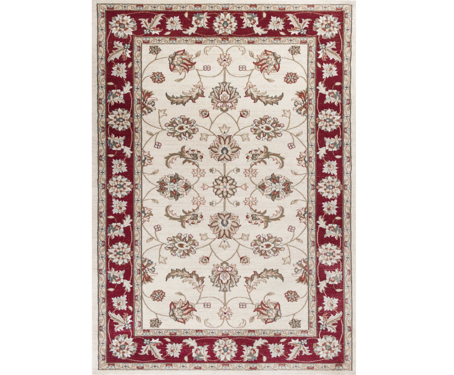 9' X 12'  Polypropylene Ivory Or Red Area Rug