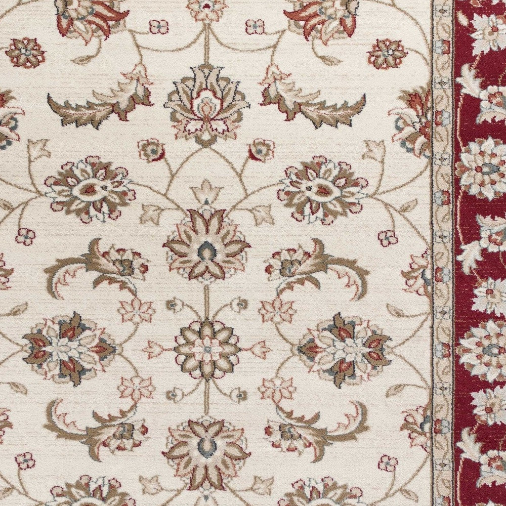 9' X 12'  Polypropylene Ivory Or Red Area Rug