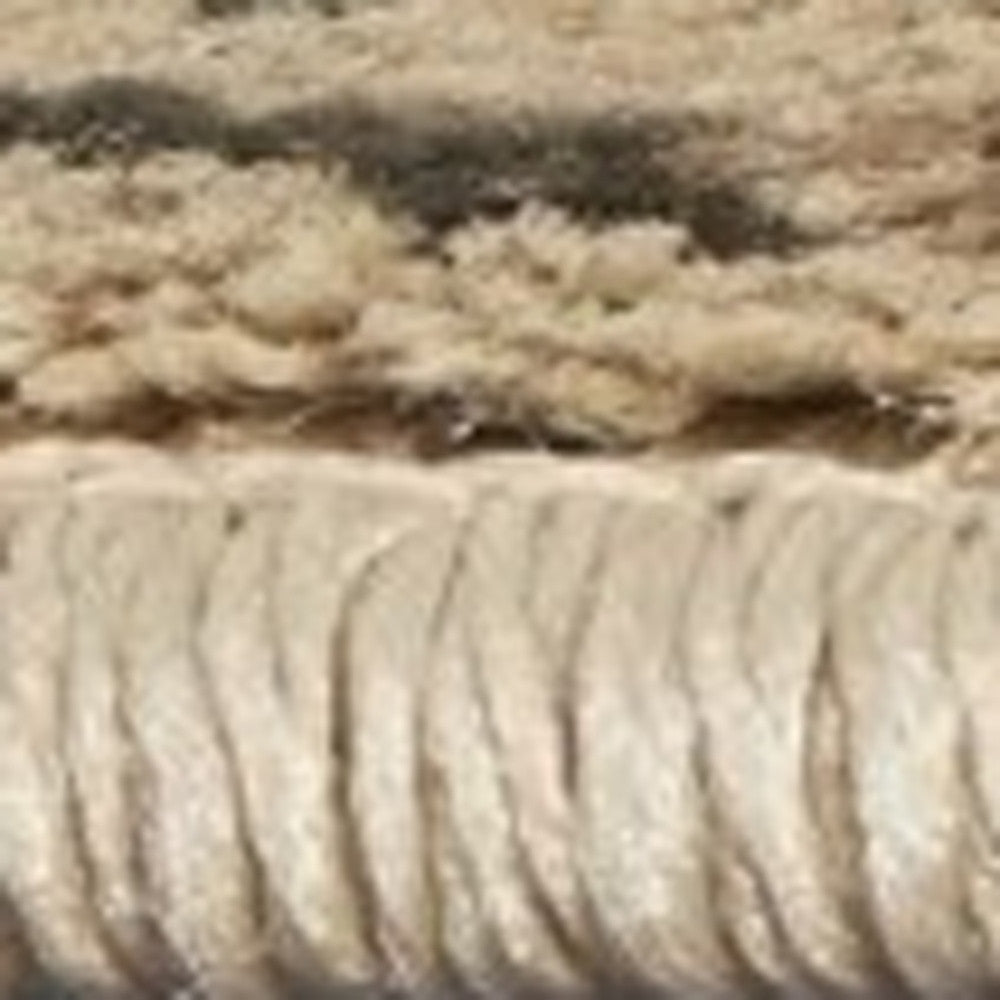 8' X 11' Champagne Beige Machine Woven Damask Indoor Area Rug