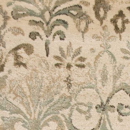 8' X 11' Ivory And Brown Floral Medallion Area Rug