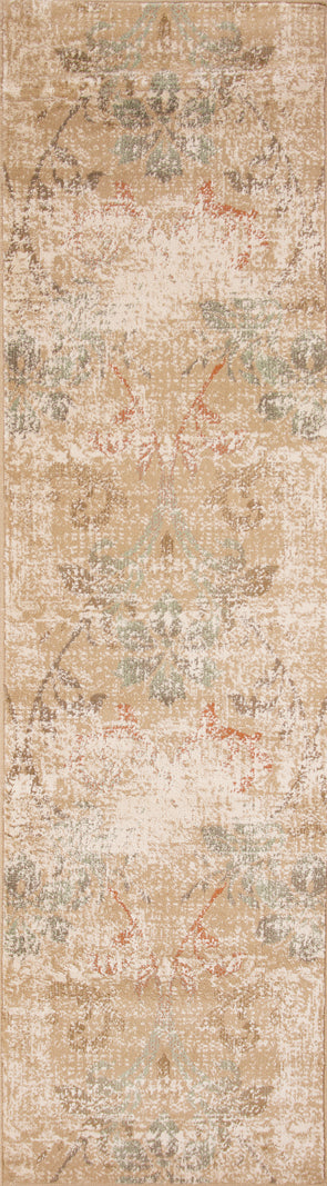 8' X 11' Champagne Beige Machine Woven Damask Indoor Area Rug