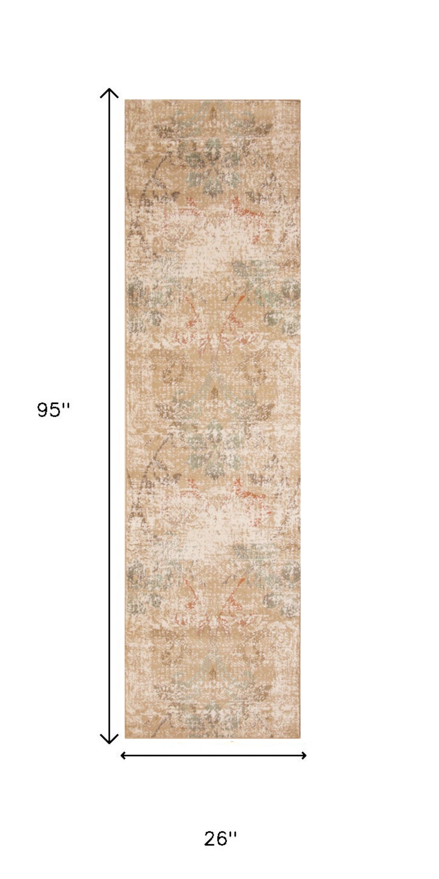 8' X 11' Champagne Beige Machine Woven Damask Indoor Area Rug