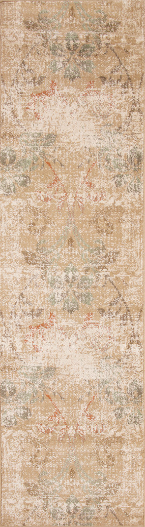 8' X 11' Champagne Beige Machine Woven Damask Indoor Area Rug