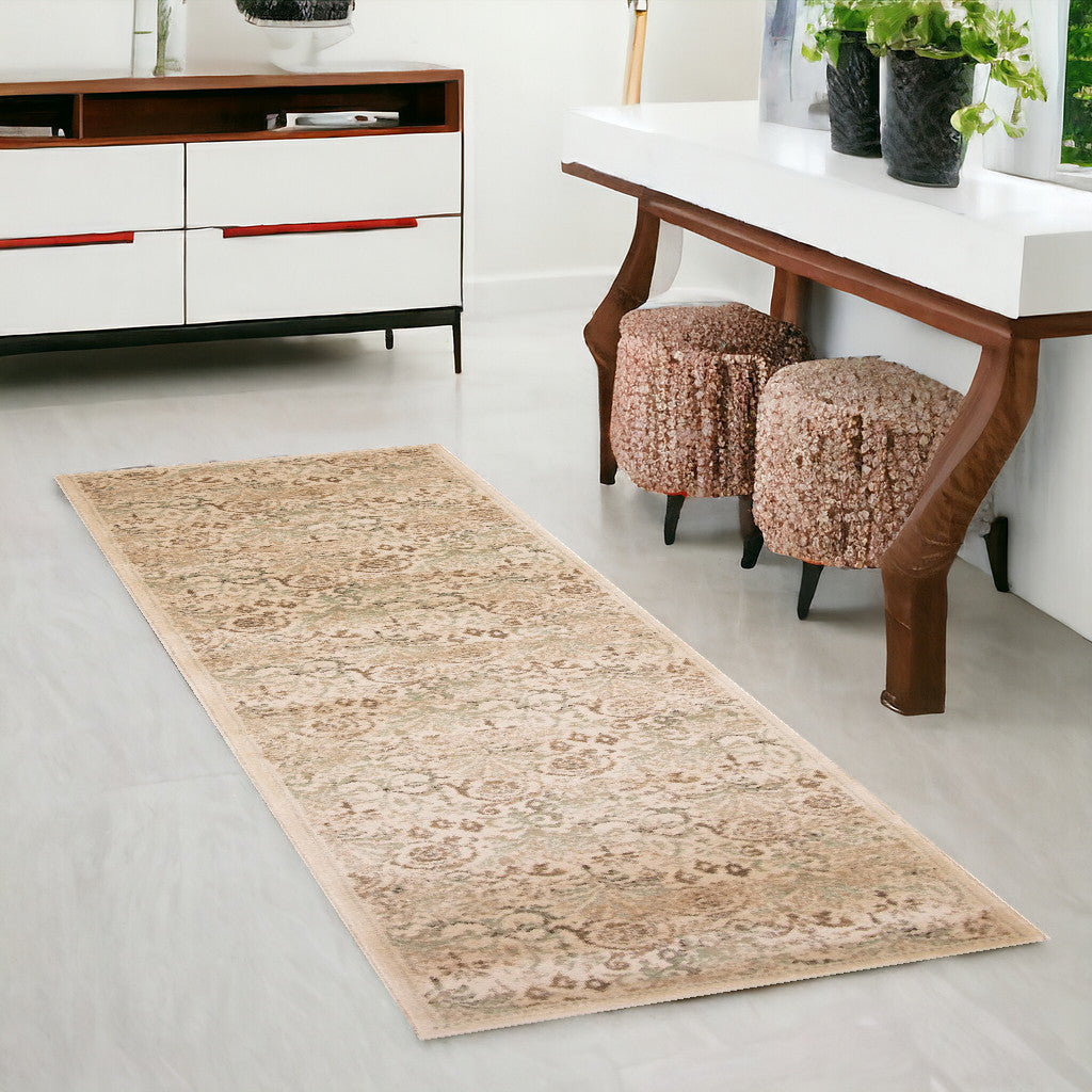 5' X 8' Ivory Vintage Area Rug