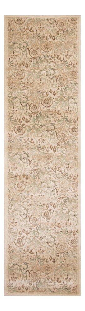 8' X 11' Ivory And Brown Floral Medallion Area Rug