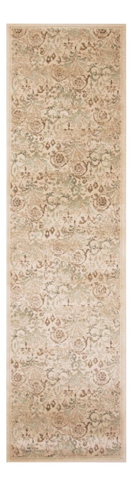 8' X 11' Ivory And Brown Floral Medallion Area Rug