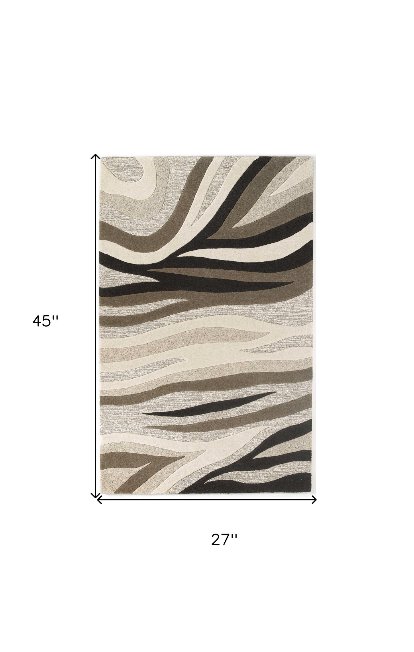 5' X 8' Natural Beige Hand Tufted Abstract Waves Indoor Area Rug