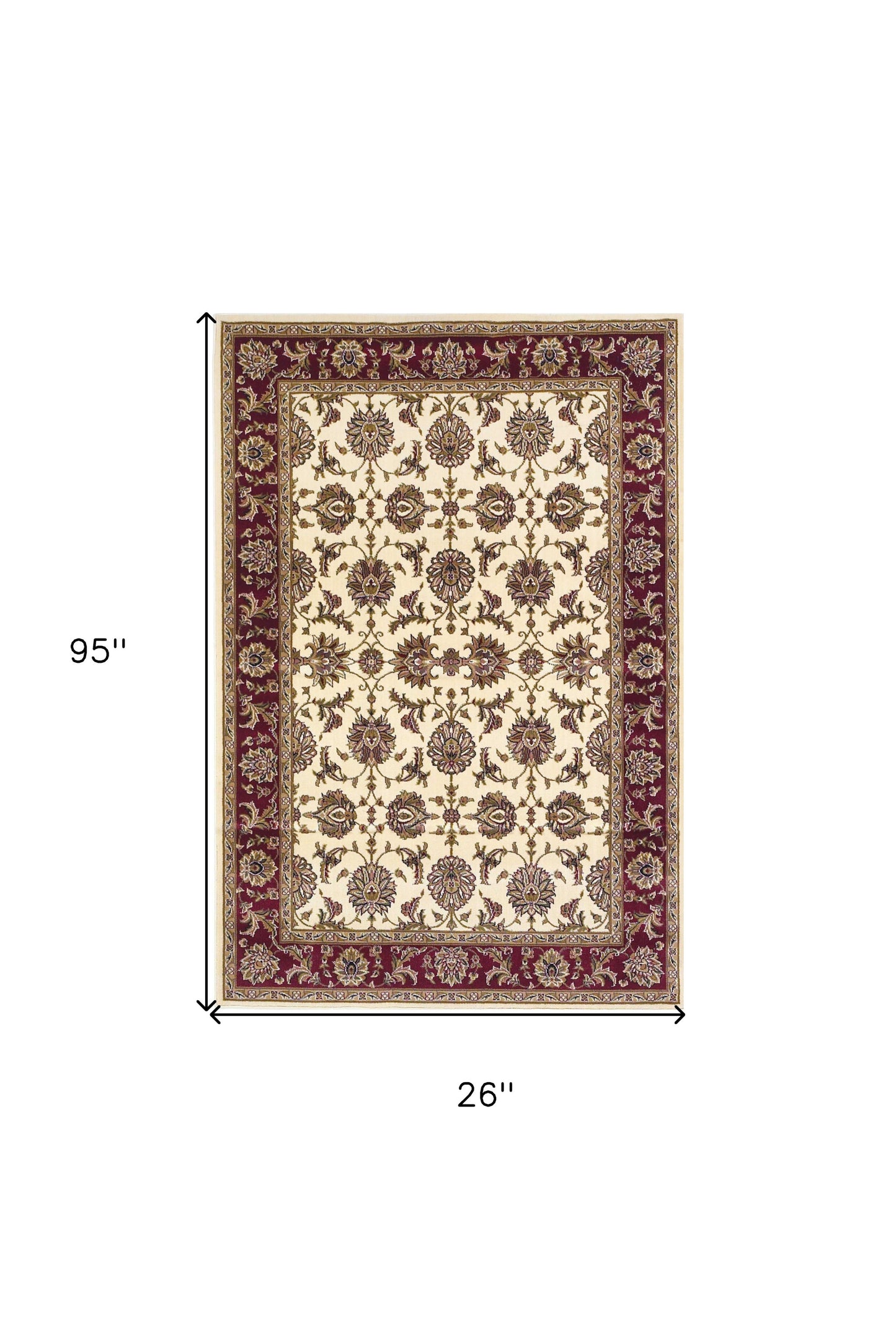 9' X 13'  Polypropylene Ivory Or Red Area Rug