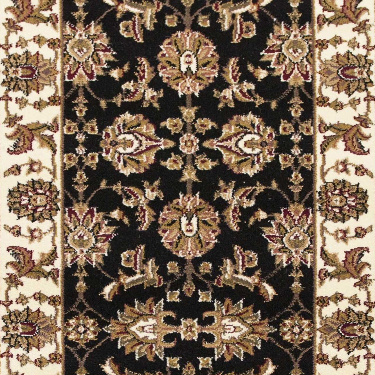 5' X 8' Black Or Ivory Floral Bordered Area Rug