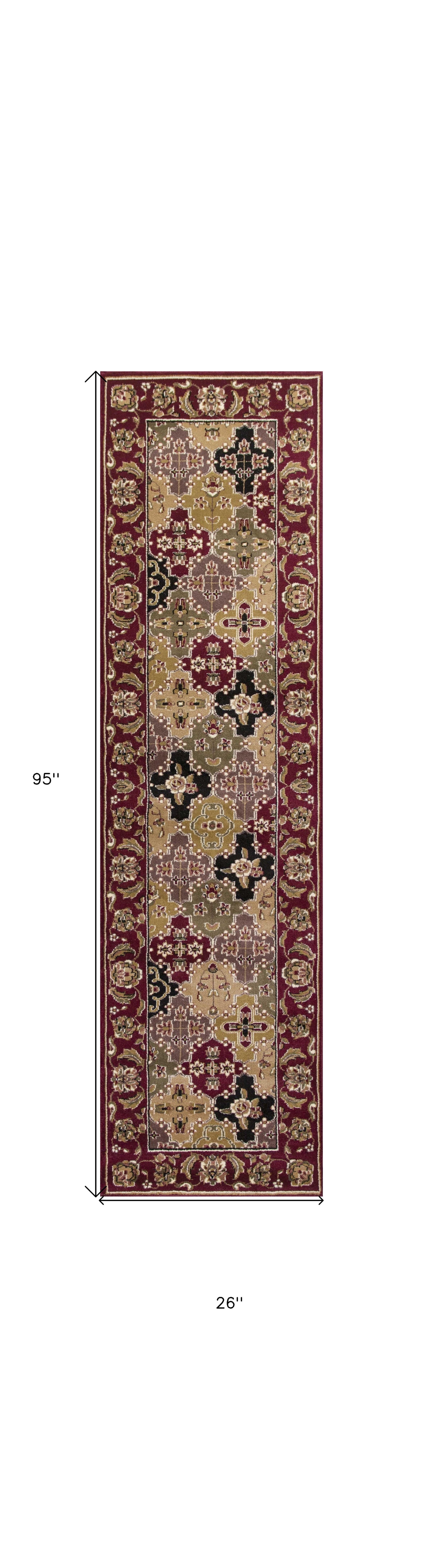 Red Octagon Quatrefoil Area Rug