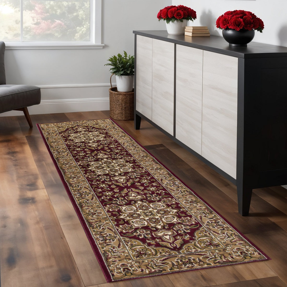 7' X 10'  Polypropylene Red Or  Beige Area Rug