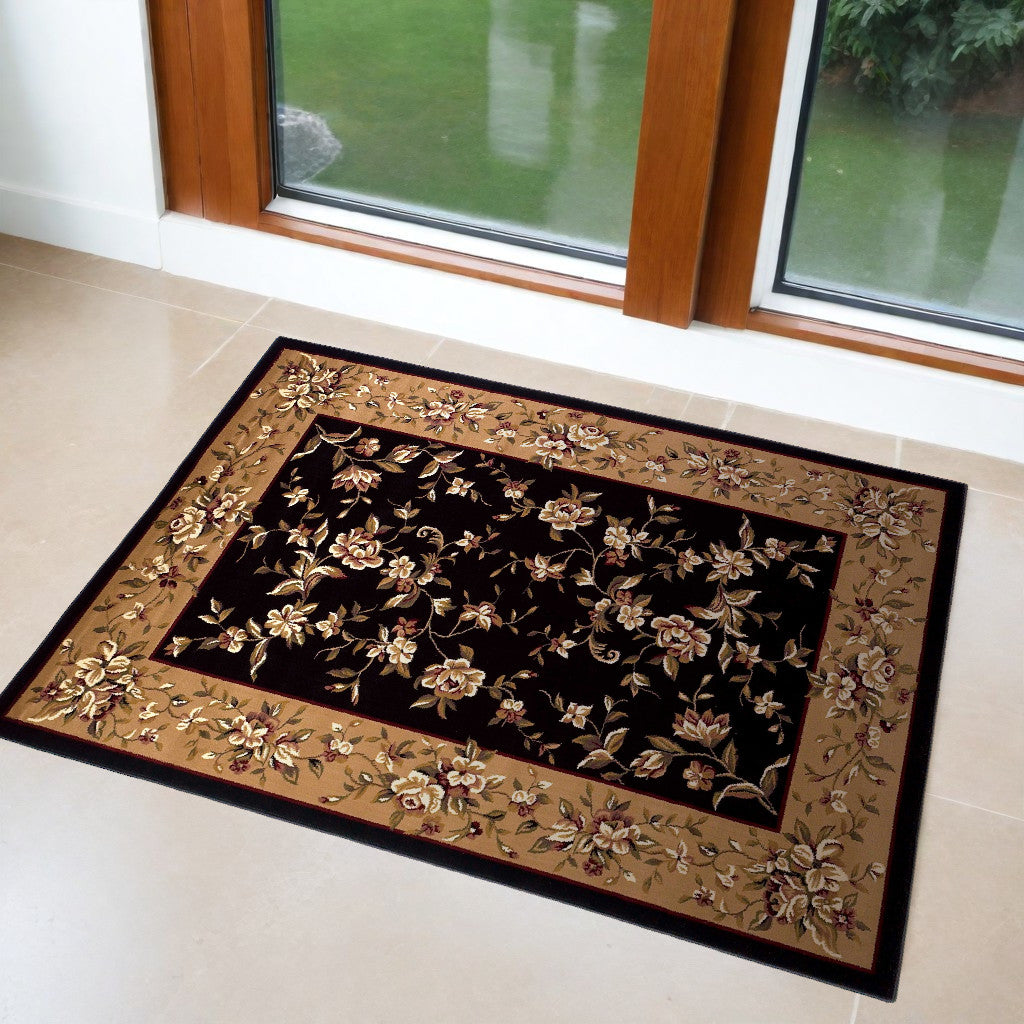 9' X 13'  Polypropylene Black Or  Beige Area Rug