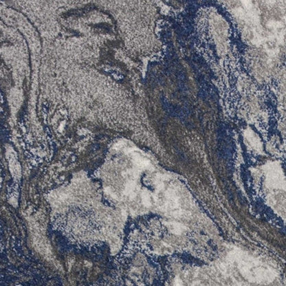 6' X 9' Blue And Gray Abstract Area Rug