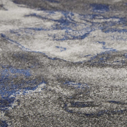 6' X 9' Blue And Gray Abstract Area Rug