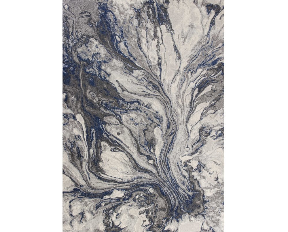 6' X 9' Blue And Gray Abstract Area Rug