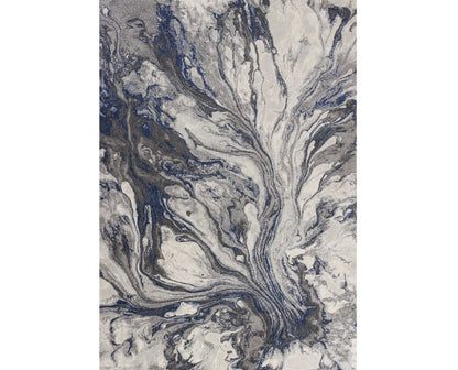 6' X 9' Blue And Gray Abstract Area Rug