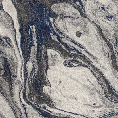 6' X 9' Blue And Gray Abstract Area Rug