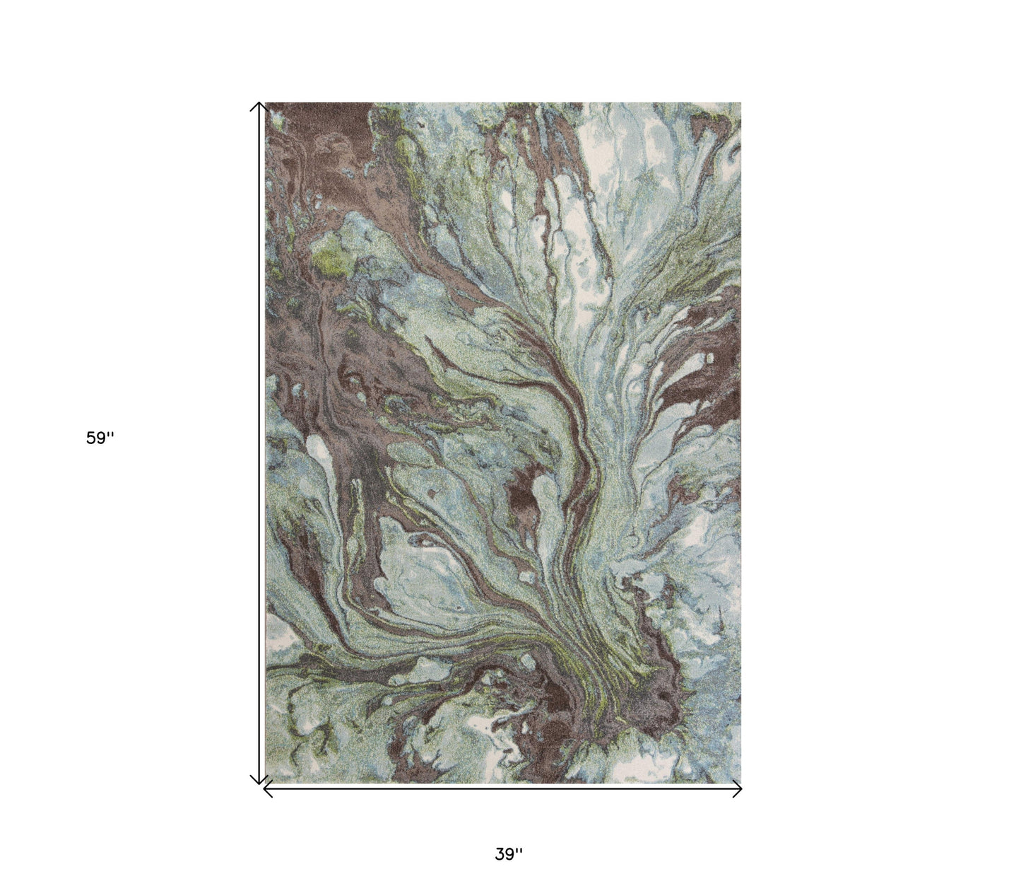 5' X 8' Seafoam Watercolor Indoor Area Rug