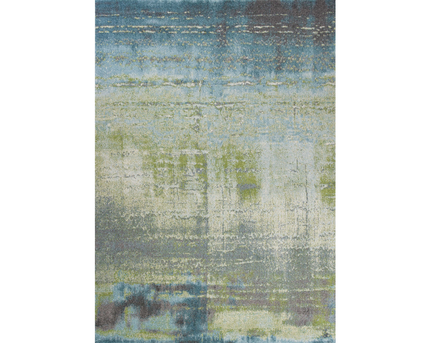 3' X 5' Blue and Green Abstract Brushstrokes Area Rug