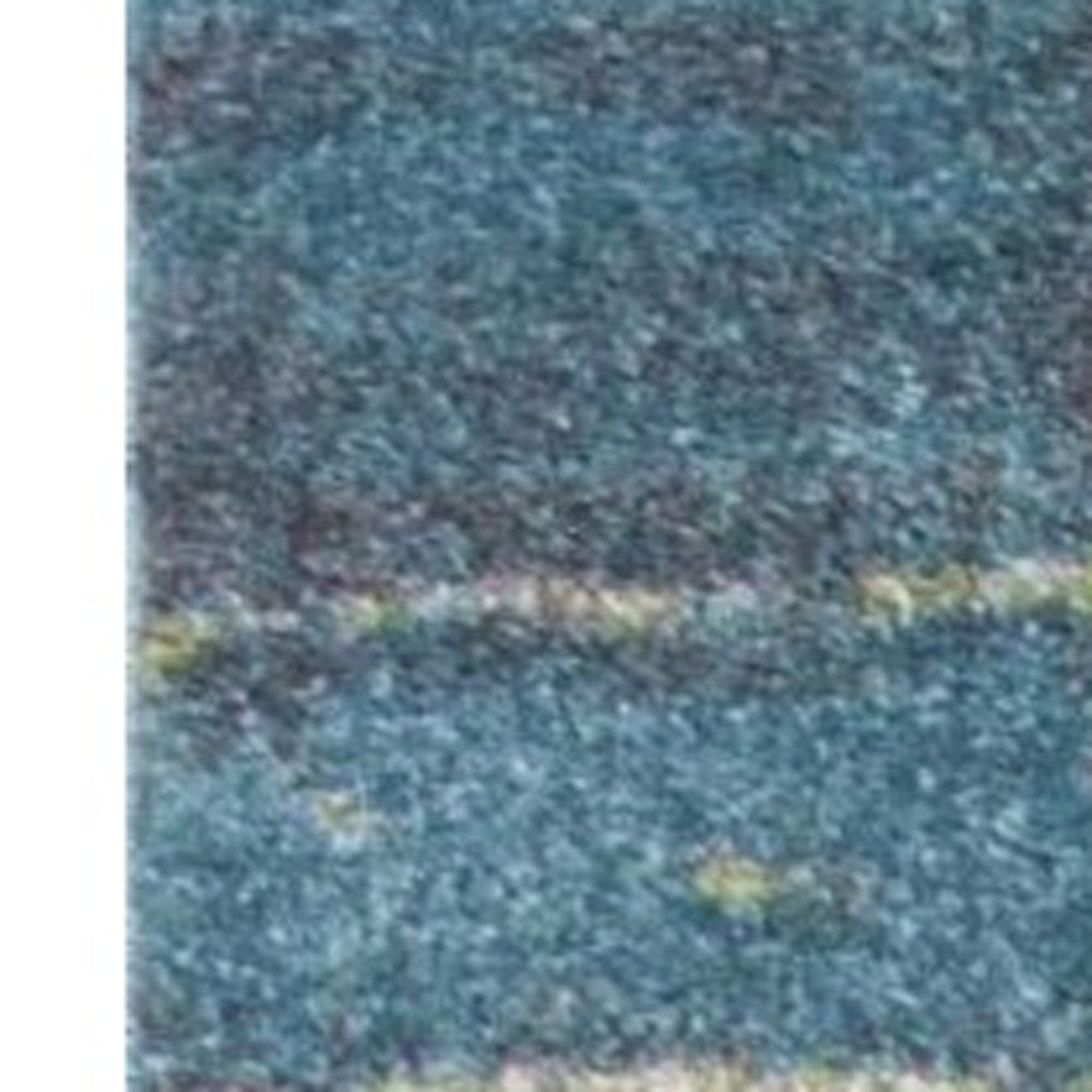 3' X 5' Blue and Green Abstract Brushstrokes Area Rug