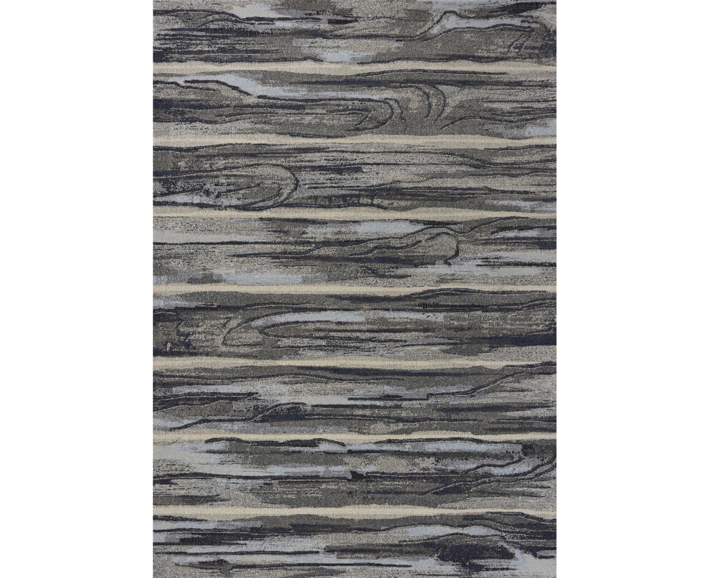 5' X 8' Grey Machine Woven Abstract Brushstroke Indoor Area Rug