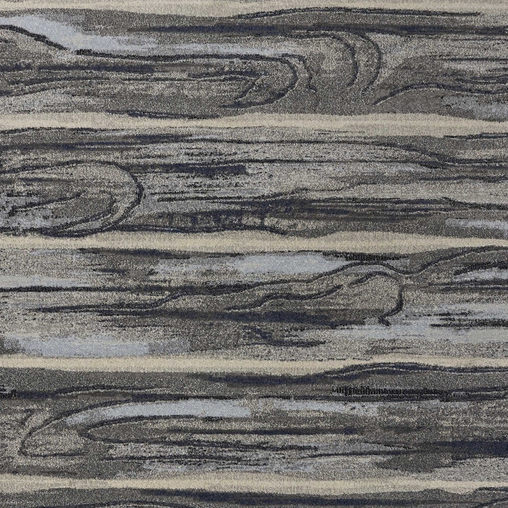 5' X 8' Grey Machine Woven Abstract Brushstroke Indoor Area Rug