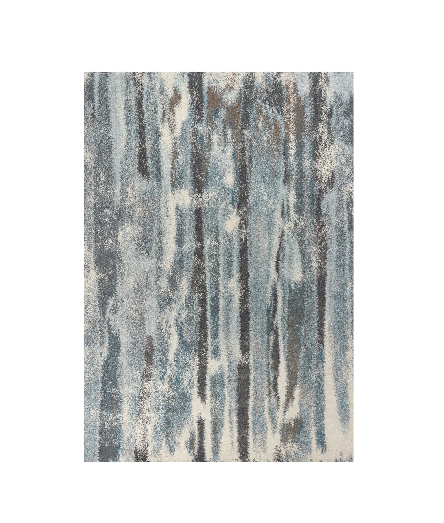 5' X 8' Teal Abstract Brushstrokes Indoor Area Rug