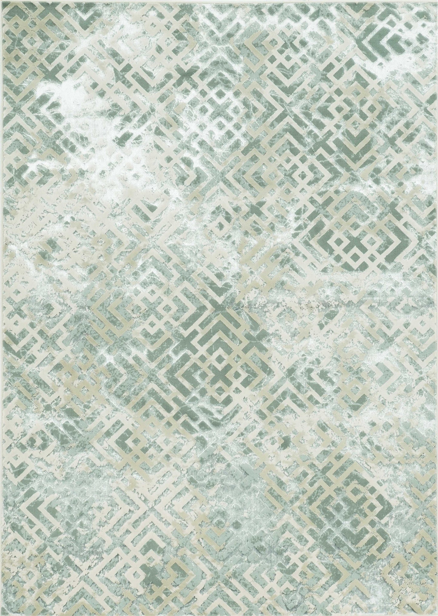 5' X 8' Sand Silver Geometric Maze Pattern Indoor Area Rug