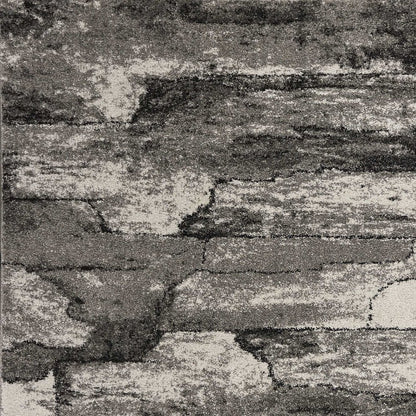 8' x 11' gray abstract area rug