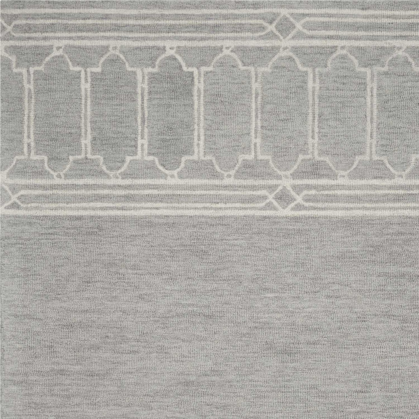 9' X 12' Grey Hand Tufted Geometric Indoor Area Rug