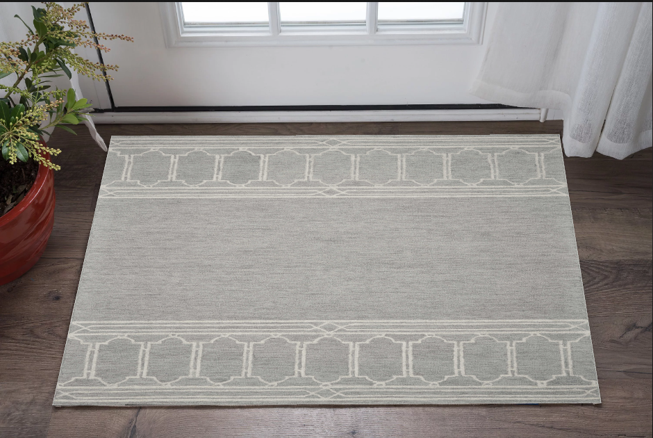 9' X 12' Grey Hand Tufted Geometric Indoor Area Rug