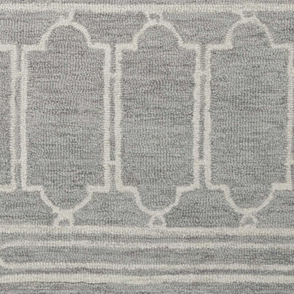 9' X 12' Grey Hand Tufted Geometric Indoor Area Rug