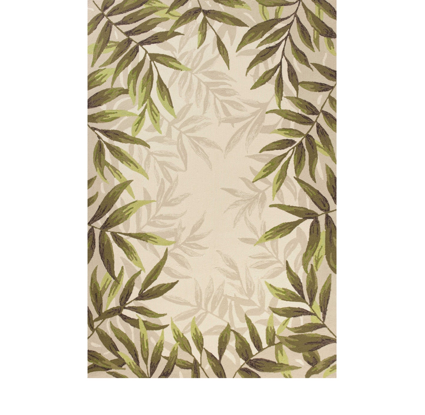 8'X10' Sand Beige Hand Hooked Uv Treated Bordered Coastal Sea Grass Indoor Outdoor Area Rug