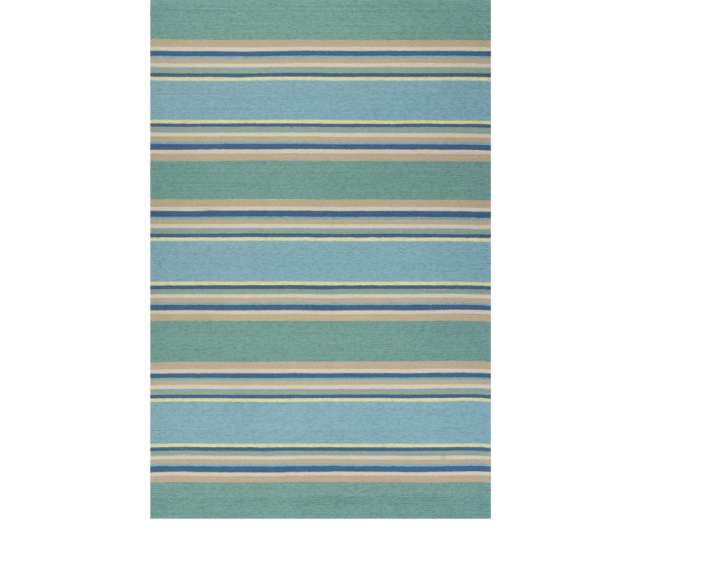 8' X 10' Blue Striped Handmade Indoor Outdoor Area Rug