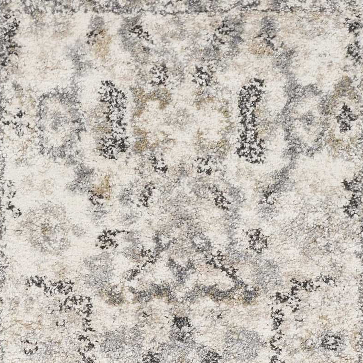 8' X 10' Ivory Machine Woven Distressed Floral Traditional Indoor Area Rug