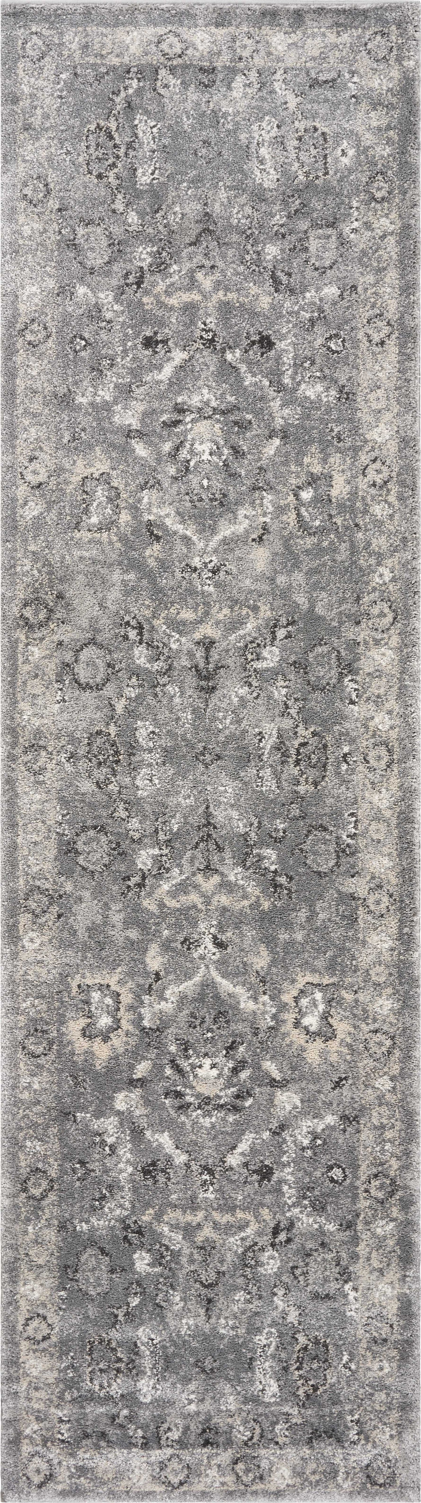 3' X 5' Gray Floral Area Rug