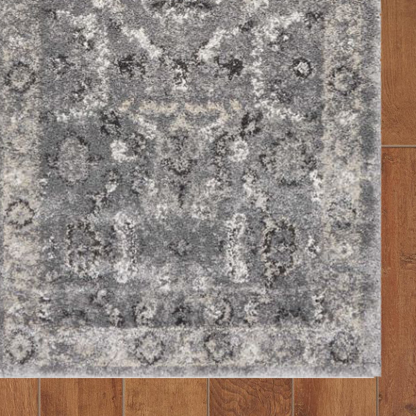 3' X 5' Gray Floral Area Rug