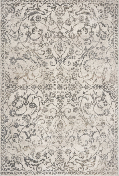 5' X 8' Ivory Floral Vines Area Rug