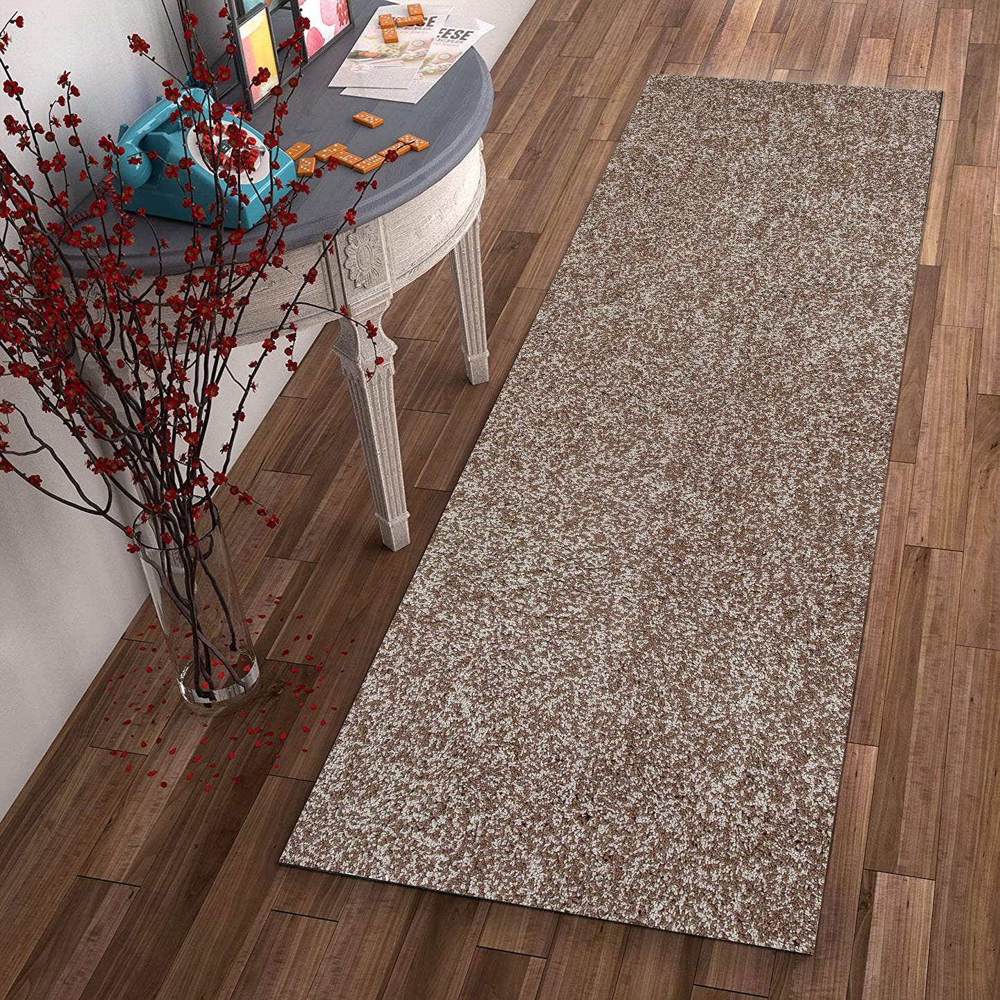 6' Round Beige Heather Plain Indoor Area Rug