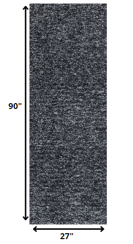 8' X 10' Polyester Black Heather Area Rug