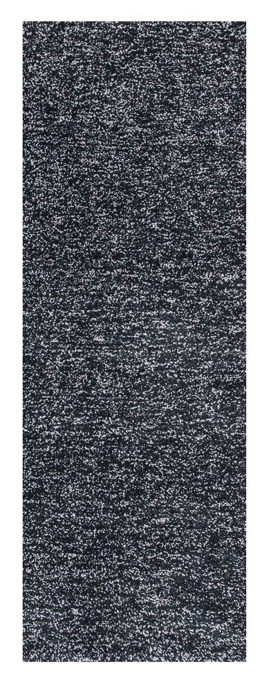 5' X 7' Black And White Shag Hand Woven Area Rug