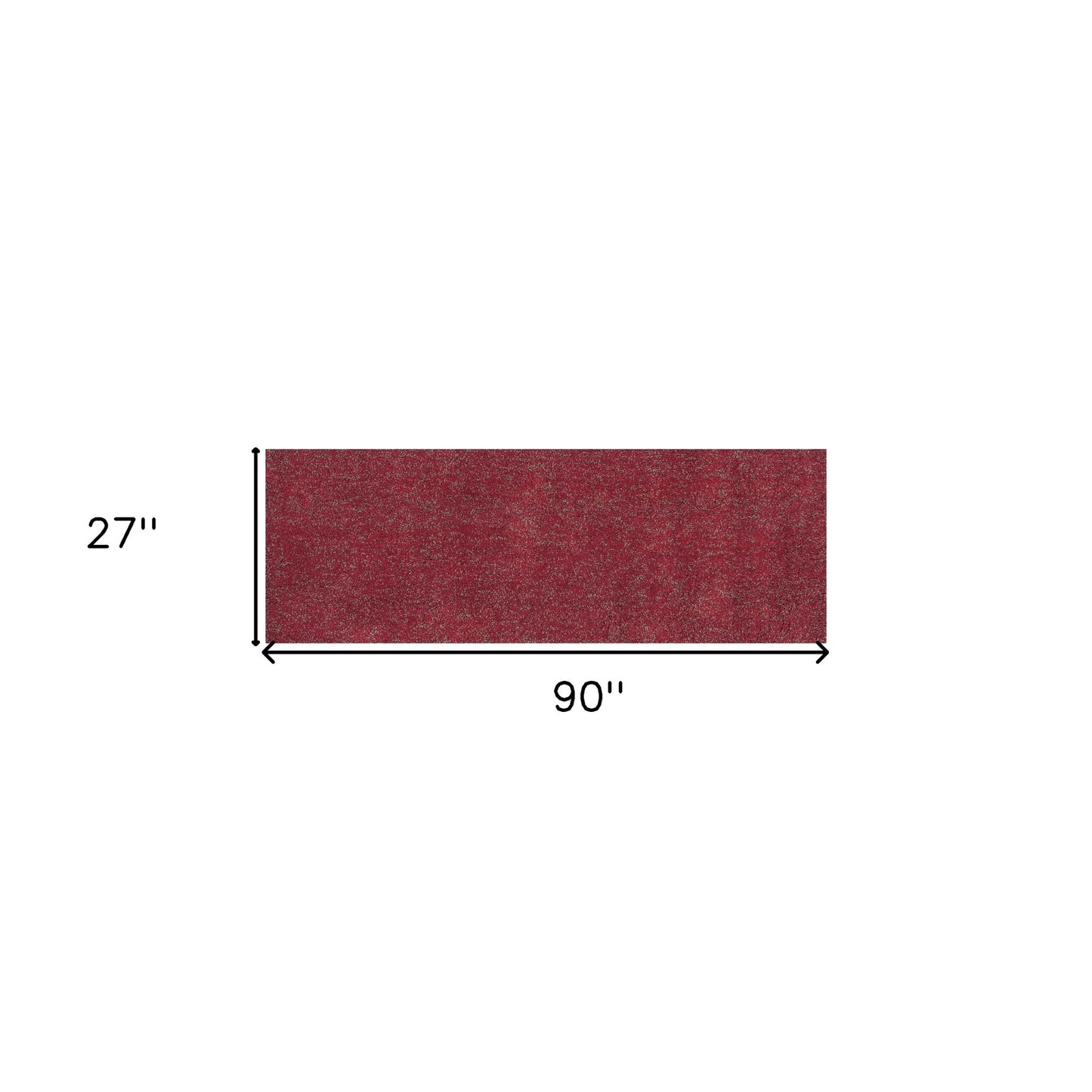 3' X 5' Red Heather Plain Area Rug