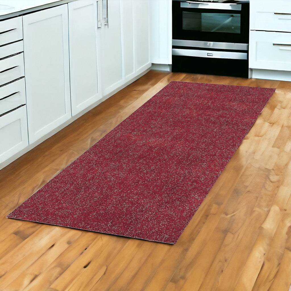 3' X 5' Red Heather Plain Area Rug