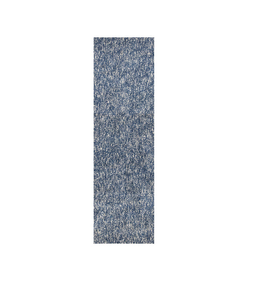 5' X 7' Indigo Ivory Heather Indoor Shag Rug