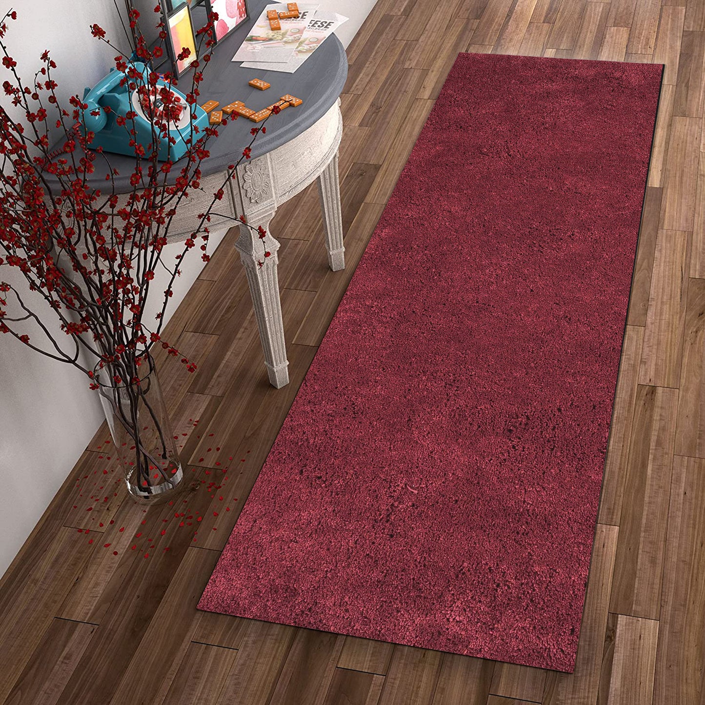 8' X 10' Polyester Red Area Rug