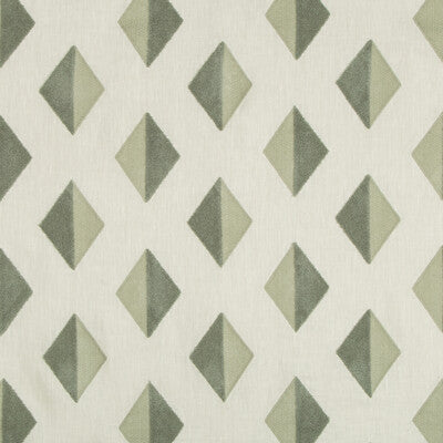 KRAVET DESIGN EMBROIDERY GEOMETRIC WHITE,LIGHT GREEN,MINERAL   - 35389.13.0