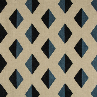 KRAVET DESIGN EMBROIDERY GEOMETRIC NEUTRAL,BLUE,INDIGO   - 35389.516.0